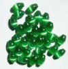 30 6x4mm Green Fiber Optic Oval Beads